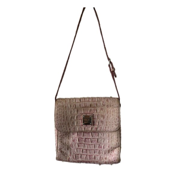 Dooney & Bourke Authentic Faded Crocodile Leather Small Shoulder Bag Purse - Picture 1 of 10